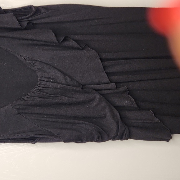 Daisy Fuentes Women's Black Sleeveless V-neckline Ruffled Front Dress Size S - Picture 3 of 12